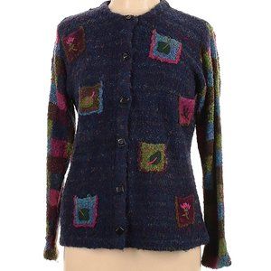 Vintage 90s PBJ SPORT Multi-Color Super Soft Colorblock Cardigan Size L